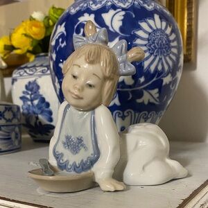Nao by Lladró "Not Hungry" baby girl porcelain figurine
